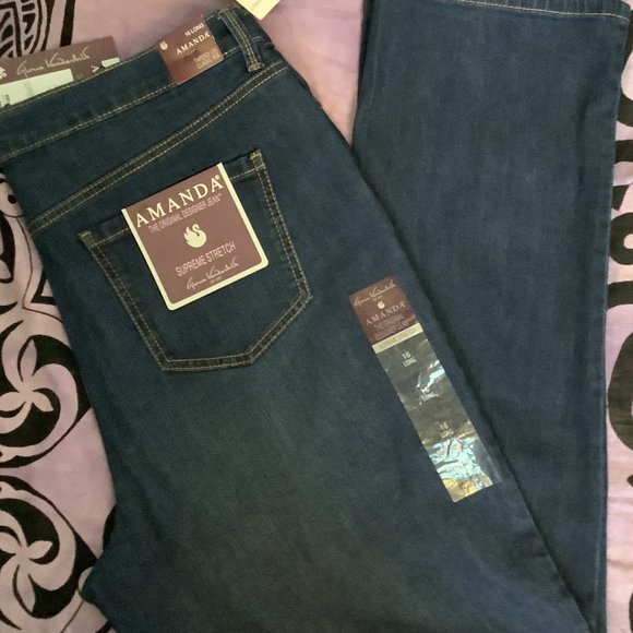NWT Gloria Vanderbilt "Amanda" Jeans Size:  16 Long - Picture 3 of 8